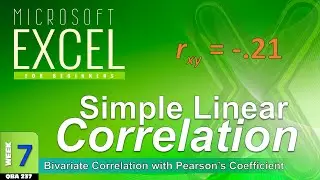 Simple Linear Correlation and Scatterplots in Excel (WK7)