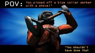Company employees partake in shovel combat