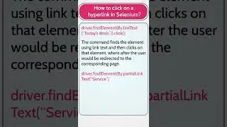 Selenium Interview Question & Answer: How to Click Hyperlink in Selenium? #seleniuminterview #shorts