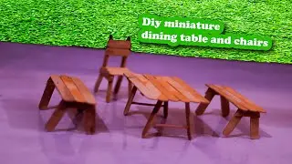 How to make Dining Table & Chair with Popsicle stick -  DIY miniature dining table and chairs craft