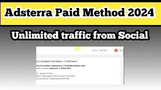 Adsterra earning tricks 2024 || Twitter method || Live proof
