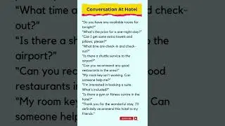 Conversation At Hotel | Everyday Sentences At Hotel 