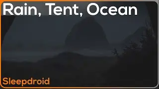 ► Rain in a Tent by the Ocean ~Rainstorm and Ocean Wave Sounds for Sleeping, Night 10 hours (lluvia)