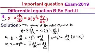 Most important question B.sc 2nd year. (differential equations)