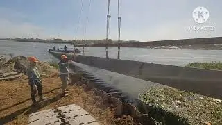 Launching 54 Meters Long Steel Pipe 50 TONS  | Timelapse