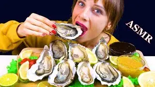 ASMR GIANT RAW OYSTER + SEAFOOD SAUCE + FISH CAVIAR (EATING SOUNDS) NO TALKING