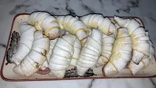 Яблочные рогалики из песочного теста  тают во рту 🥐. С чаем просто залетают !!😊
