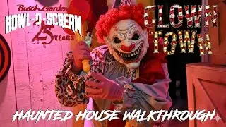 Busch Gardens Williamsburg Howl-O-Scream 2024 CLOWN TOWN HAUNTED HOUSE Walkthrough POV