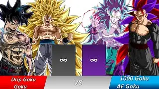 Drip Goku And Goku Vs 1000 Year Goku And AF Goku Power Level