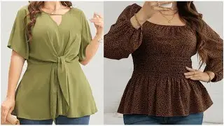 Hot & stylish trending plus size tops designs ideas for ladies // causal plus size tops