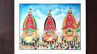 How to Draw Ratha Yatra | Rath Yatra Festival Drawing | Step by step RATH YATRA drawing