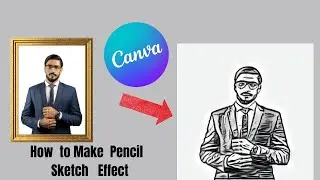 Create a Pencil Drawing Effect in Canva! Easy Graphic Design Hack.