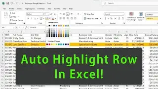 Auto Highlight Row In Excel #excel #tutorial #exceltips