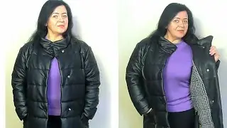 Стеганое пальто. Стеганое пальто из экокожи. Обработка срезов.