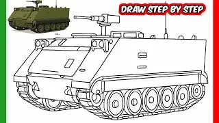 How to Draw an M113 Armored Vehicle Step by Step #m113 #howtodraw