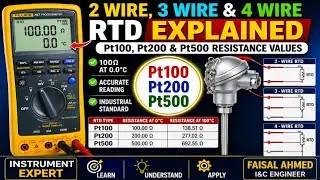 2-Wire vs 3-Wire vs 4-Wire RTD | Pt100 to Pt1000 Resistance Explained in Simple Way