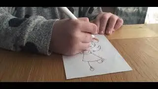 How to draw little girl with colour (time - lapse)