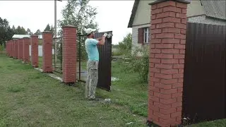 ЗАБОР из ПРОФЛИСТА БЕЗ ПОСТОРОННЕЙ ПОМОЩИ.