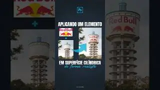 A maneira mais fácil para aplicar um elemento numa superfície cilíndrica. #photoshop