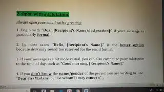 Unit 5 lecture 3 Email Writing