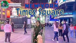 WALK TIMES SQUARE NEW YORK - NYC | Walking around times square at night | Driving Downtown NEW YORK