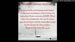 MSP(MINIMUM SUPPORT PRICE)
