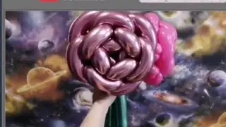 Роза из воздушных шаров хром Rose of balloons chrome