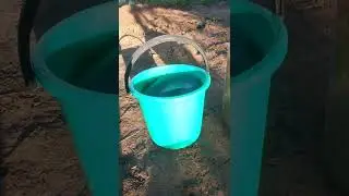 Ведро с водой для сравнения с бутылью - бутыль больше размером