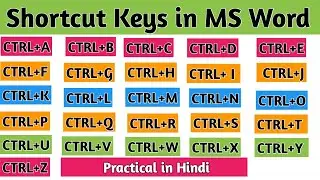 Shortcut Keys in MS Word | Shortcut Keys in Windows | Shortcut Keys in Computer | MS Word Tutorial