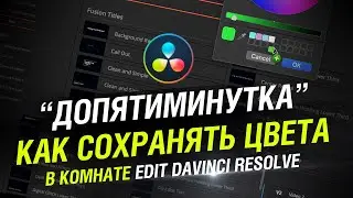 Как сохранять цвета в палитре DaVinci Resolve