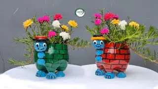 Awesome..! Recycle Plastic Bottles Into Flower Pots in the Shape of Turtle | Animal Shape Pot