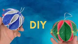 Una idea hermosa Navideña con foami como hacer esferas fácil y rápido.
