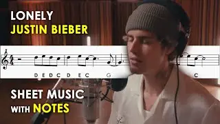 Lonely - Justin Bieber | Sheet Music with Easy Notes for Recorder, Flute, Violin Tutorial