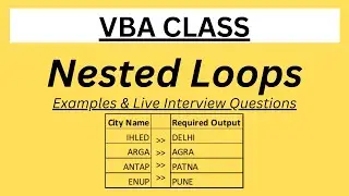Excel VBA | VBA Nested Loop | Nested For Next Loop
