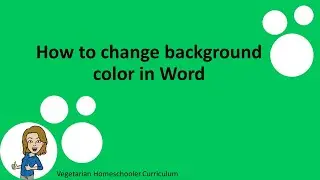 How to change background color in Word