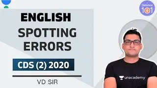 Spotting Errors | English | CDS(2) 2020 | VD Sir