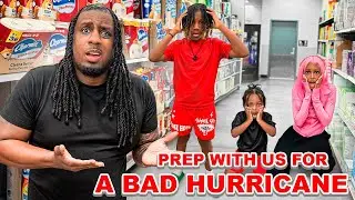 Family Panic Buying Before the Storm Hits