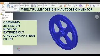 V Belt Pulley Design in Autodesk Inventor 3d Cad || Inventor Drawings Tutorials || Inventor 3d Cad