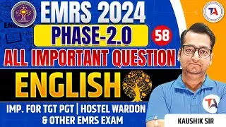 EMRS New Vacancy 2024 | EMRS English | ALL IMPORTANT QUESTION | EMRS 2024 Phase 2.0 Vacancy |Part 58