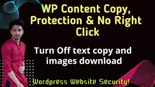 Turn Off text copy and images download | WP Content Copy Protection & No Right Click | WP Security