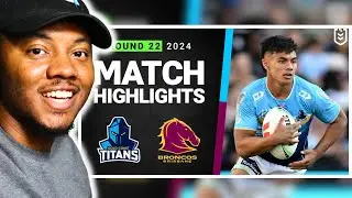 NRL FAN REACTS To NRL 2024 | Titans v Broncos | Match Highlights