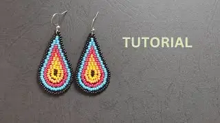 Seed bead drop errings, Handmade beaded earrings in native style, beading tutorial