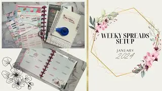 Weekly Spreads | Setup With Me (SWM) | January 2024 | Happy Planner (Monthly Layout)