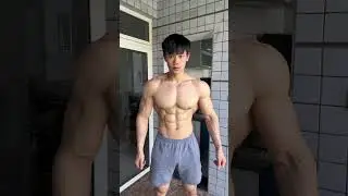 muscular asian teen 😱 very impressive muscles 💦