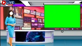 Free Green Screen Studio | 3D Virtual Studio After Effects Template News Studio Background With Desk