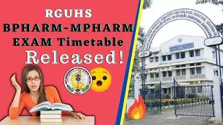 RGUHS Bpharm and MPharm Exam Timetable Released || RGUHS pharmacy exam