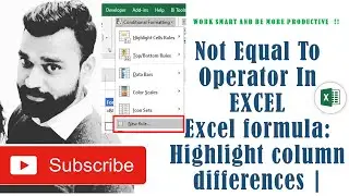 Not Equal To Operator In EXCEL | Excel formula Highlight column differences   |New Rule Unique value