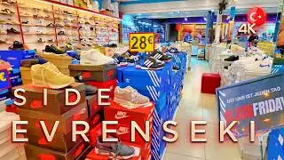SIDE EVRENSEKI 🇹🇷 📍 4K EVENING WALK SHOPPING STREET TURKIYE 