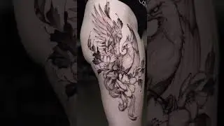 Phoenix with floral elements   merging rebirth and nature tattoo by artist: @skulltattoosbadvilbel