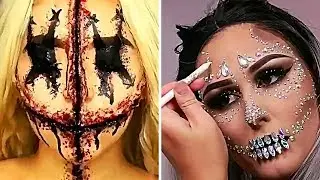 УСТРАШАЮЩИЕ ПРЕОБРАЖЕНИЯ НА ХЭЛЛОУИН😍🎃 |  СТРАШНЫЙ ГРИМ МАКИЯЖ ПОДБОРКА